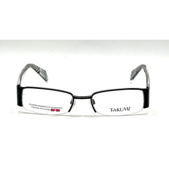 ENHANCE T9721 BLACK/WHITE EYEGLASSES SUNGLASSES FRAMES 47-17-135 - Picture 1 of 6